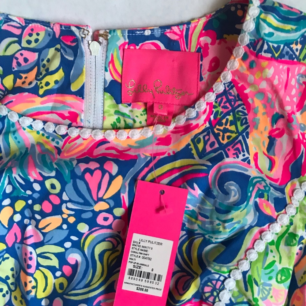 Lilly Pulitzer Coralynn Shift Dress Multi Pop Up 60 Animals - Picture 6 of 13